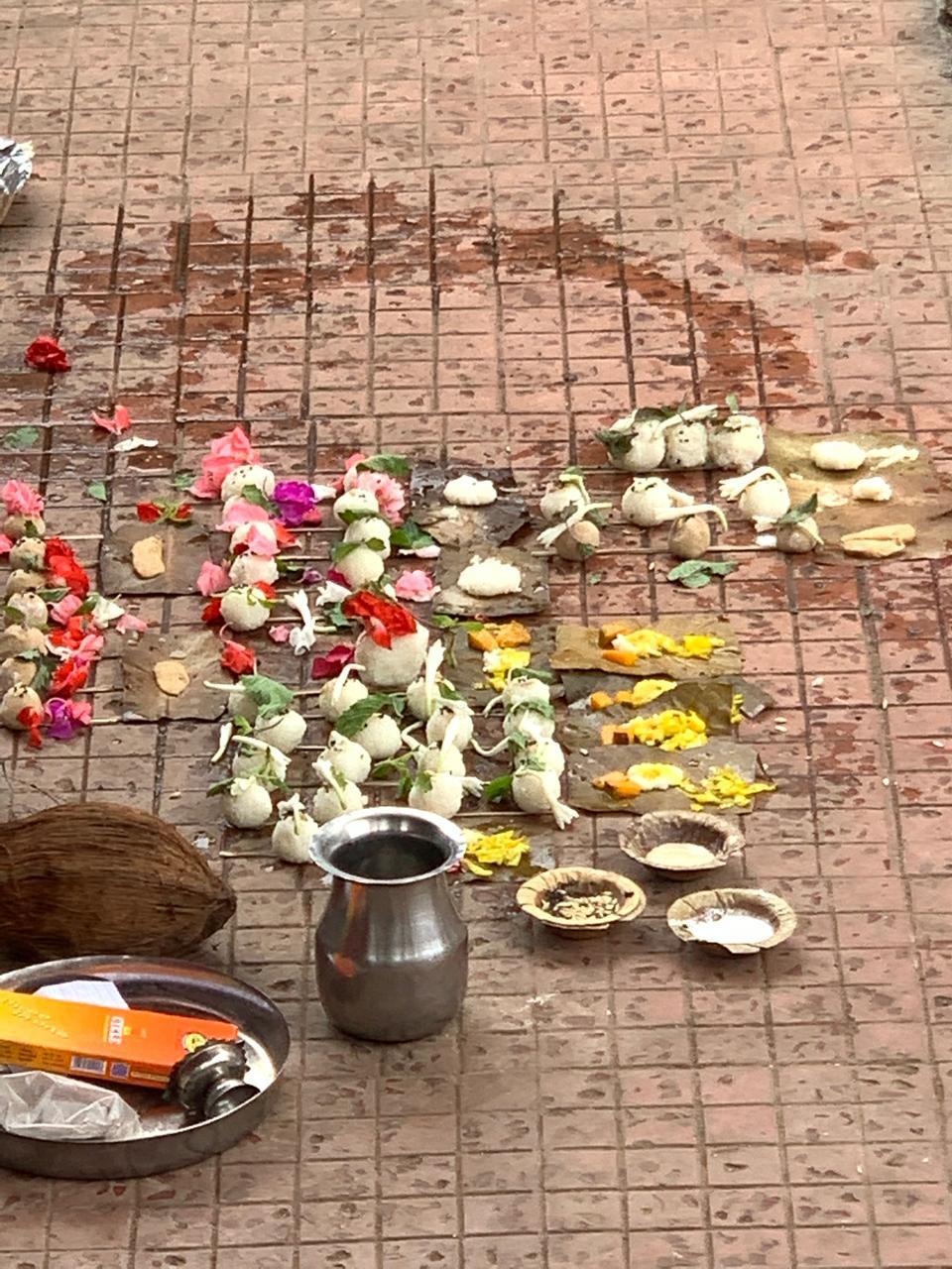 Temple premises during sacred ceremony